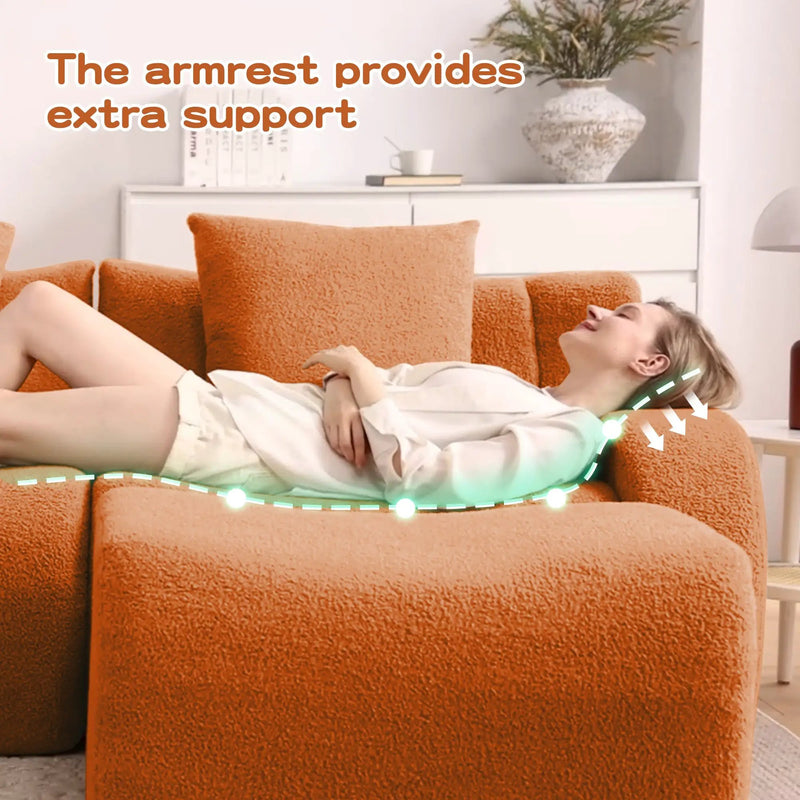 L-Shaped 4-Seat Boneless Sofa by HouseOfZazla