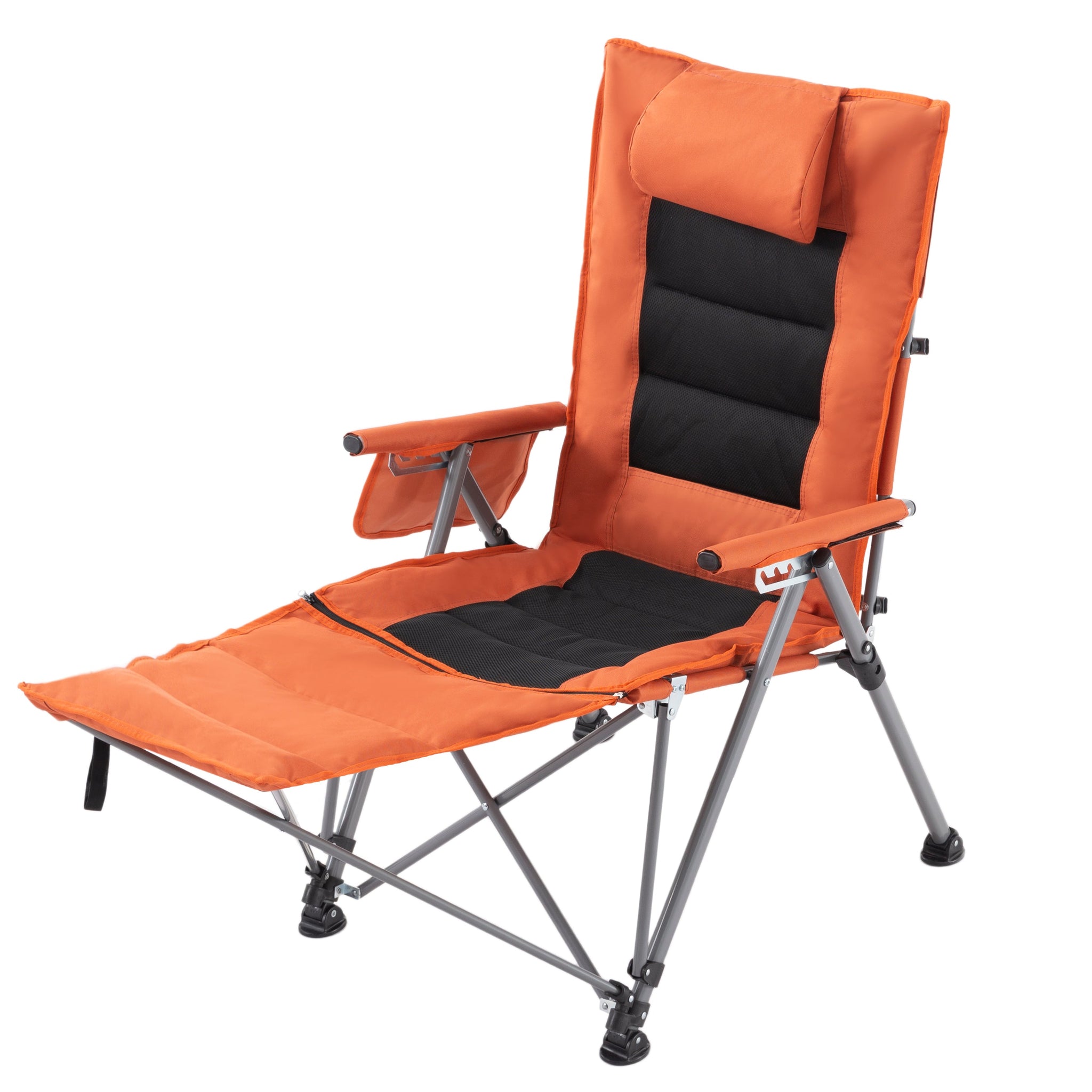 5-Position Adjustable Folding Camping Chair with Footrest by HouseOfZazla