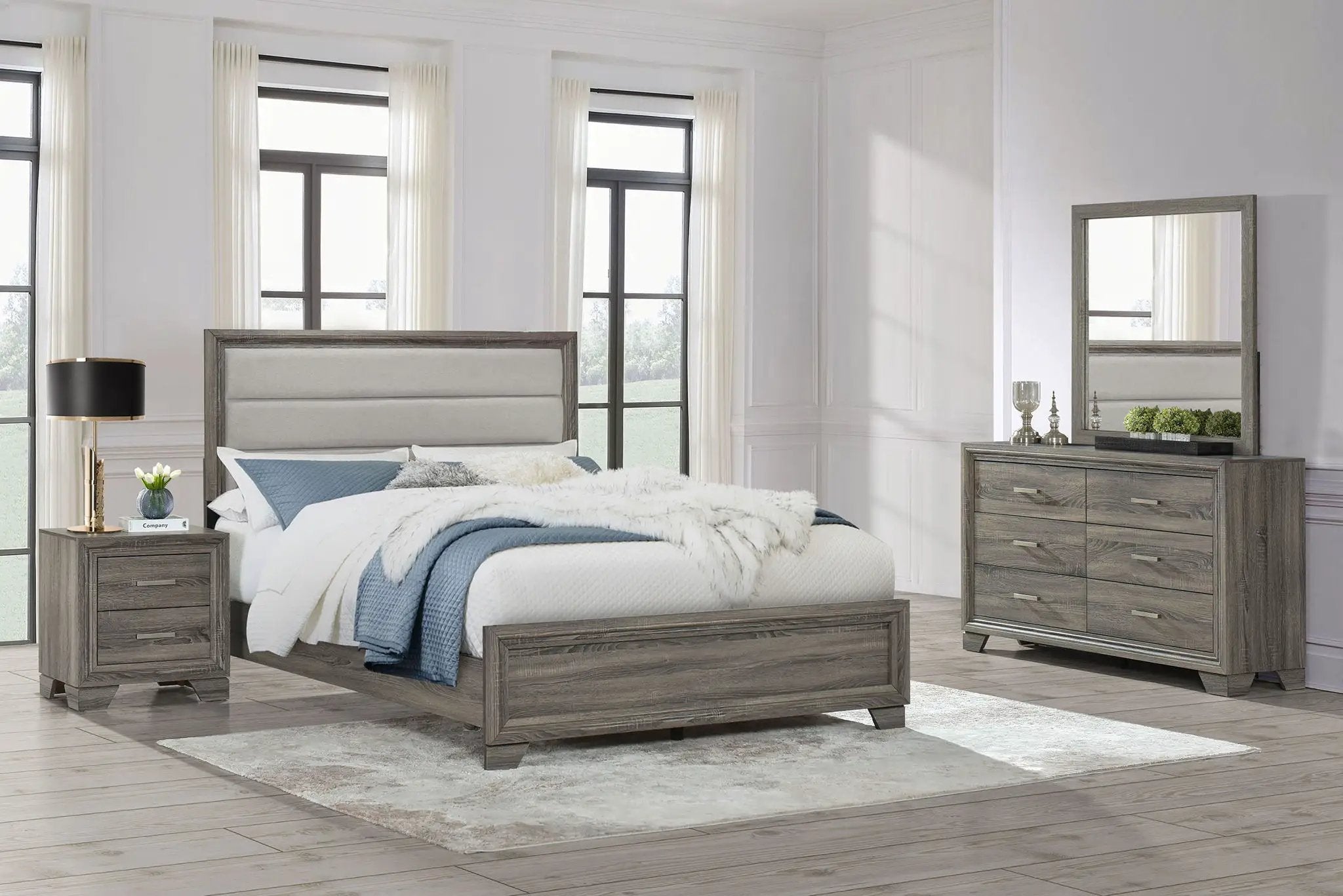Wright 4-piece Queen Bedroom Set Brown Oak by Unique Piece Furniture
