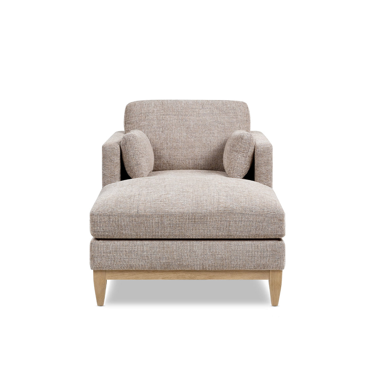 Knox 65" Modern Farmhouse Chaise Lounge Chair with Feather-Down Cushion - Stone, photo 4 of 10