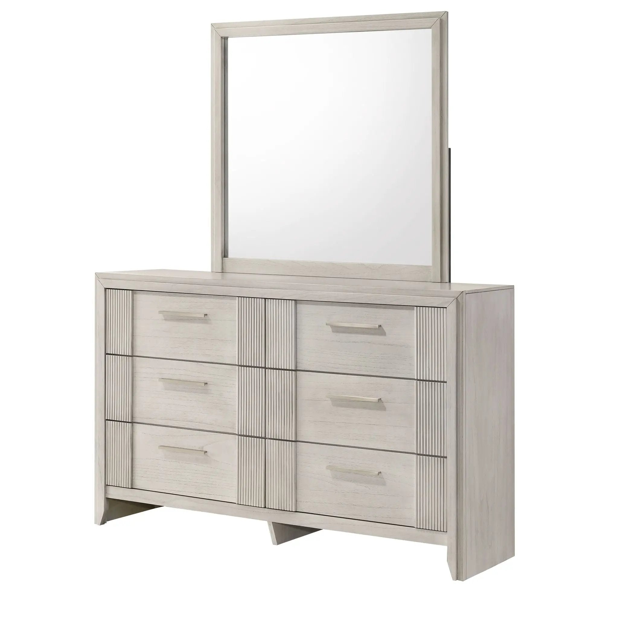 6 Drawer Storage Dresser Furniture - Antique White by HouseOfZazla