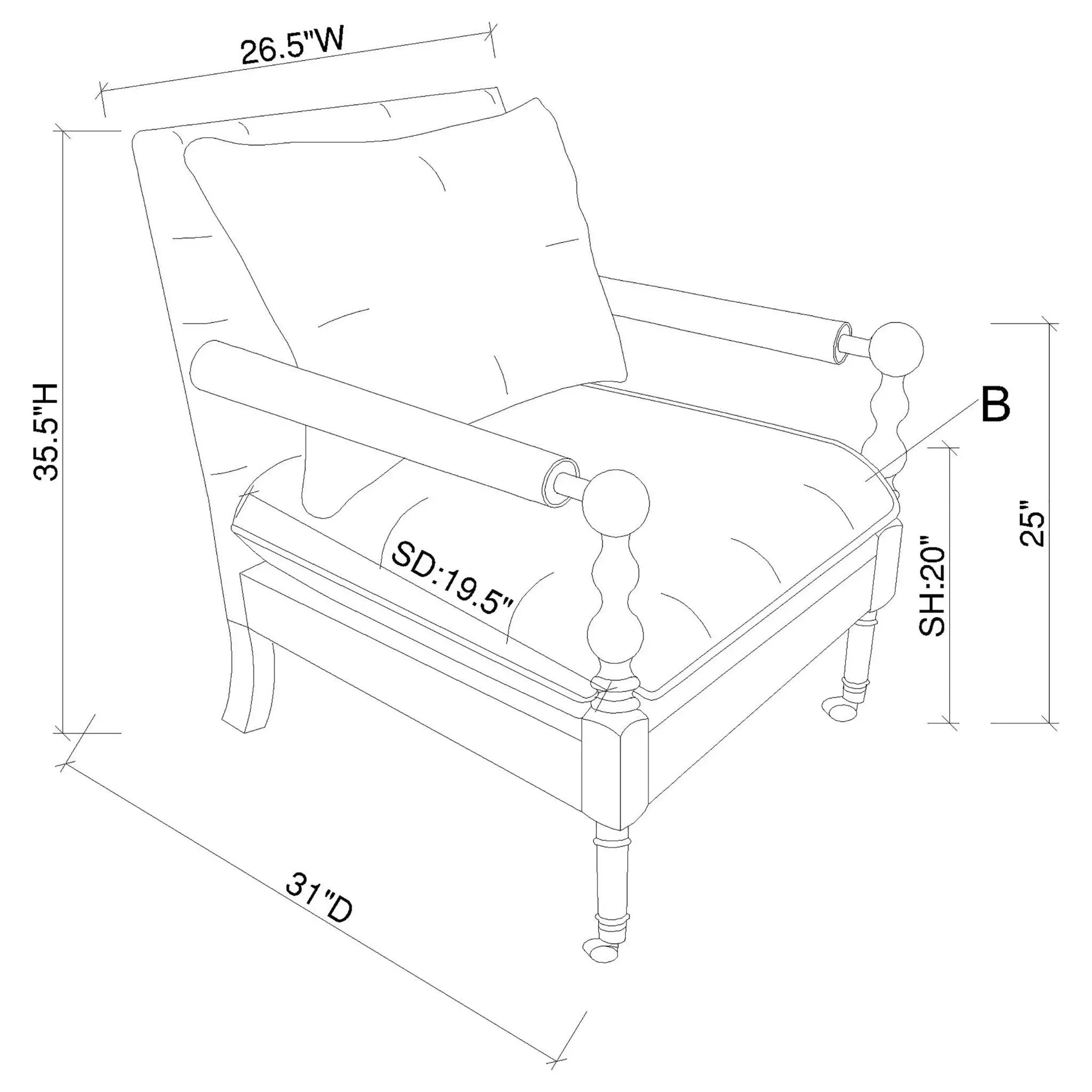 Dempsy Upholstered Accent Chair with Casters Beige by Unique Piece Furniture