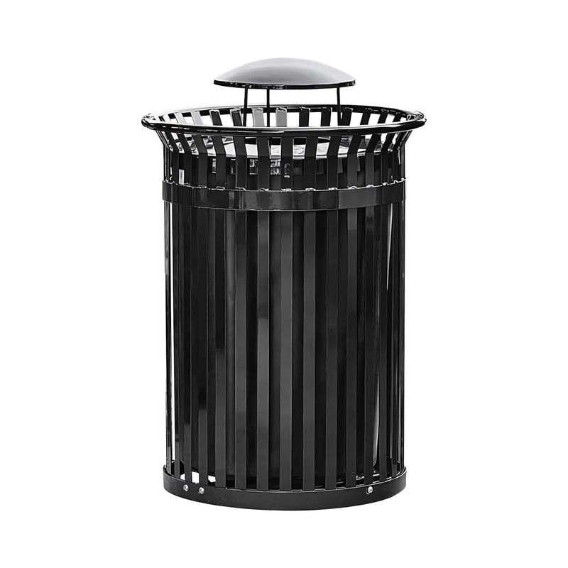 45-Gallon Heavy-Duty Commercial Round Waste Bin With Rain Bonnet Lid (SAK94380) by SAKSBY WHOLESALE