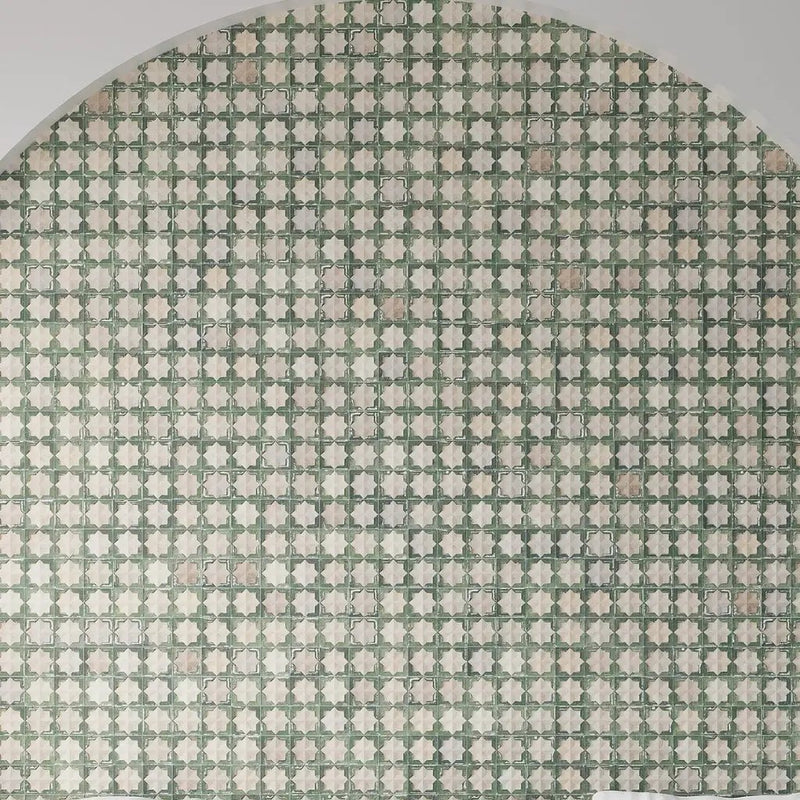 Russian Green Beige 12x22 Matte Glossy Rectangle with Star Details Porcelain Large Format Tile (7 pack, 13.03 sq ft/case) by Apollo Tile