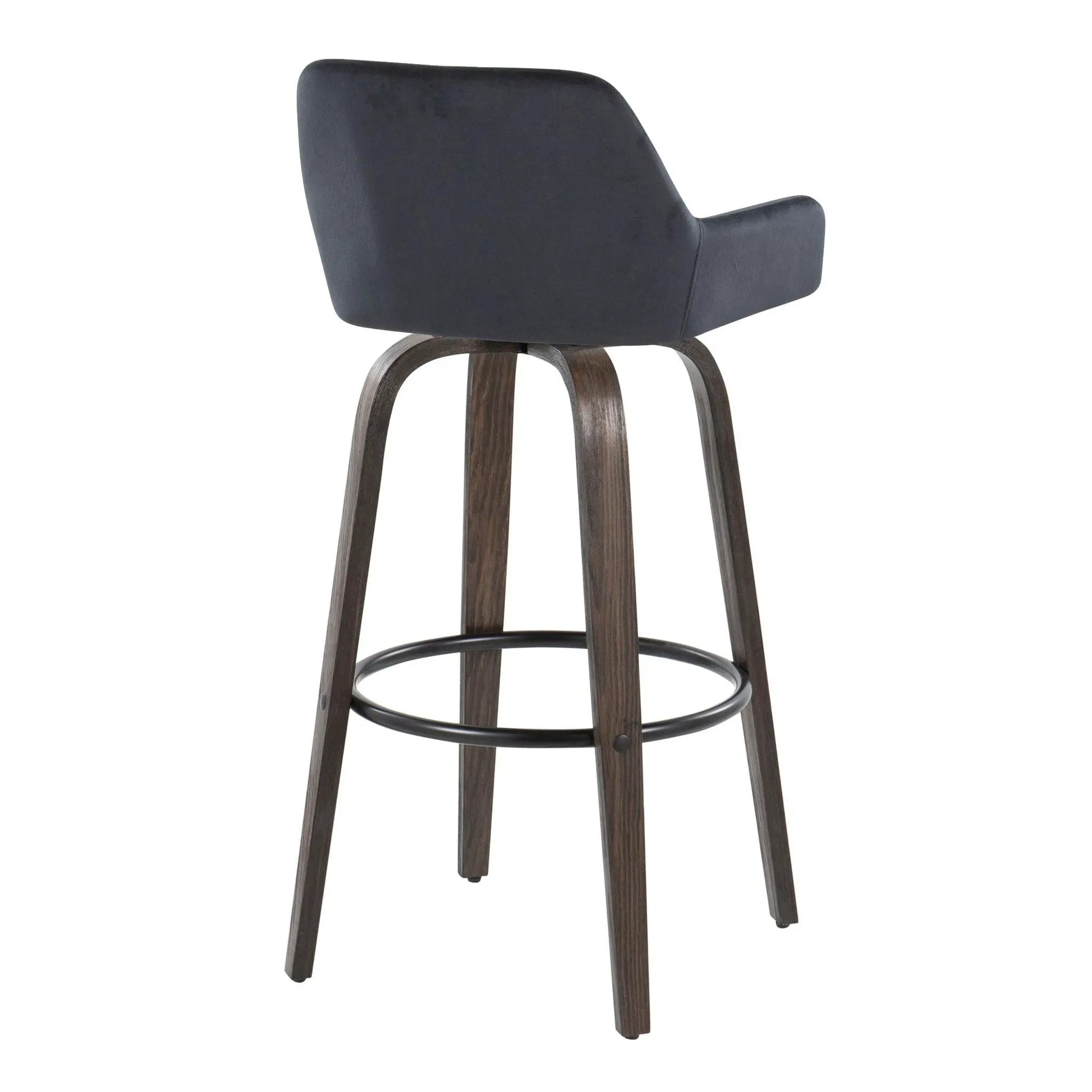 Daniella - Contemporary Fixed Height, Barstool With Swivel With Round Footrest (Set of 2) by Unique Piece Furniture