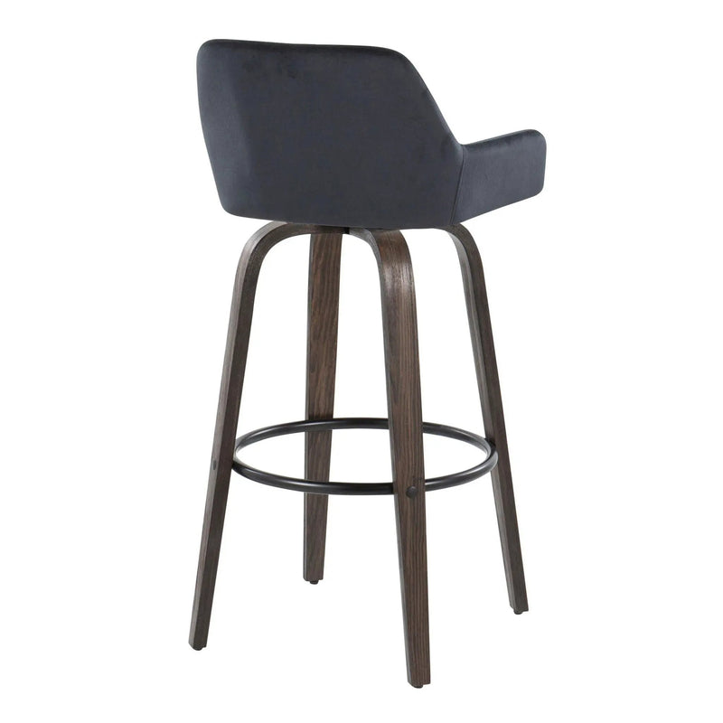 Daniella - Contemporary Fixed Height, Barstool With Swivel With Round Footrest (Set of 2) by Unique Piece Furniture