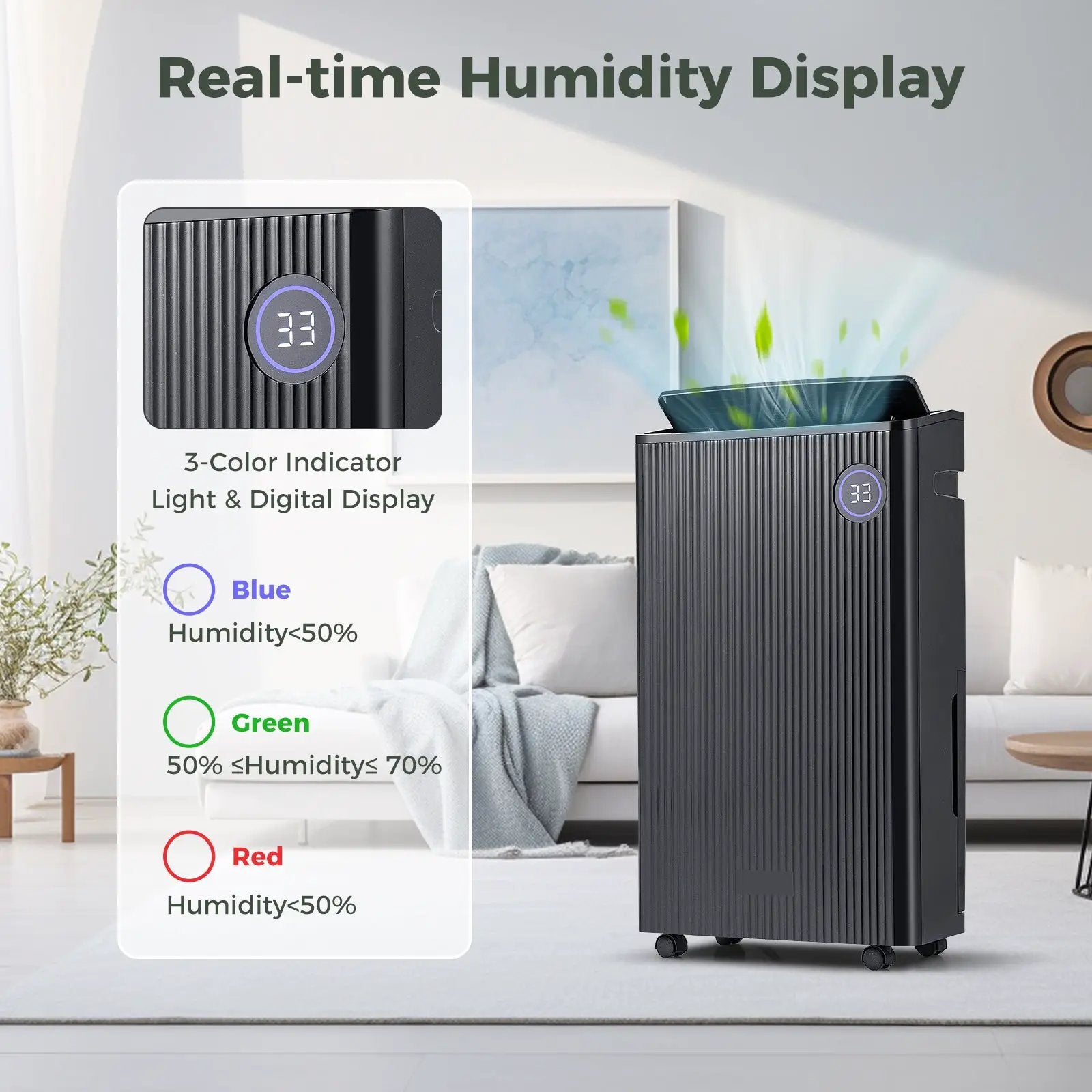 4500 Sq. Ft 57 Pint Quiet Dehumidifier for Basement with 4 Modes-Black by DirectDeals