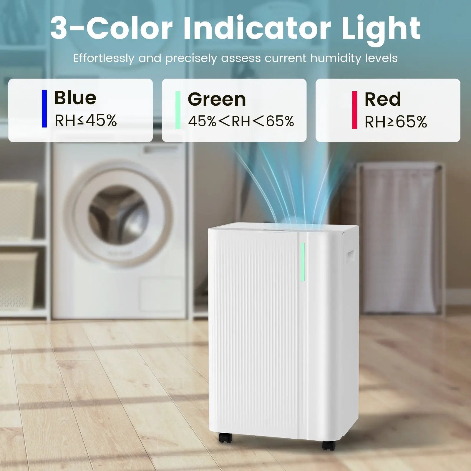 4500 Sq.Ft 54 Pints Dehumidifier with Drain Hose for Home-White by DirectDeals