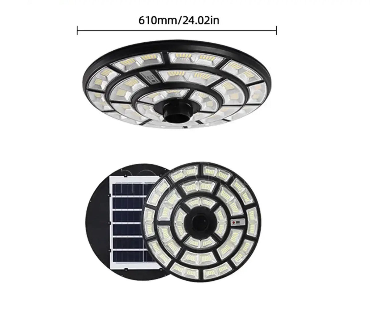 4500W Solar Outdoor Light Round 360° Wide Angle UFO Garden Pole And Wall Street Lights with Remote by Outdoor Solar Outlet