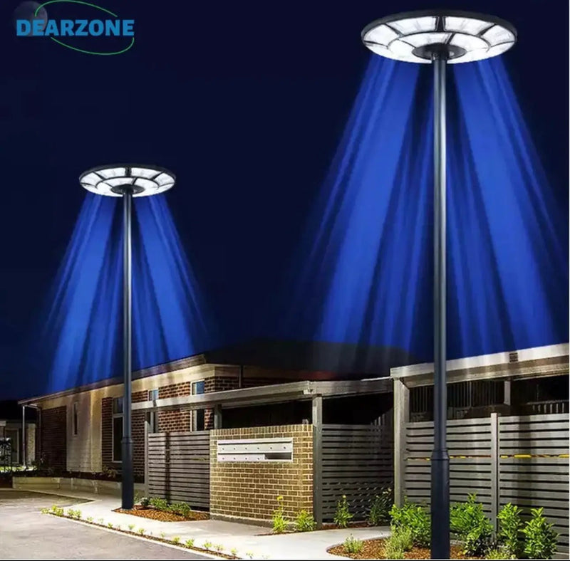 4500W Solar Outdoor Light Round 360° Wide Angle UFO Garden Pole And Wall Street Lights with Remote by Outdoor Solar Outlet