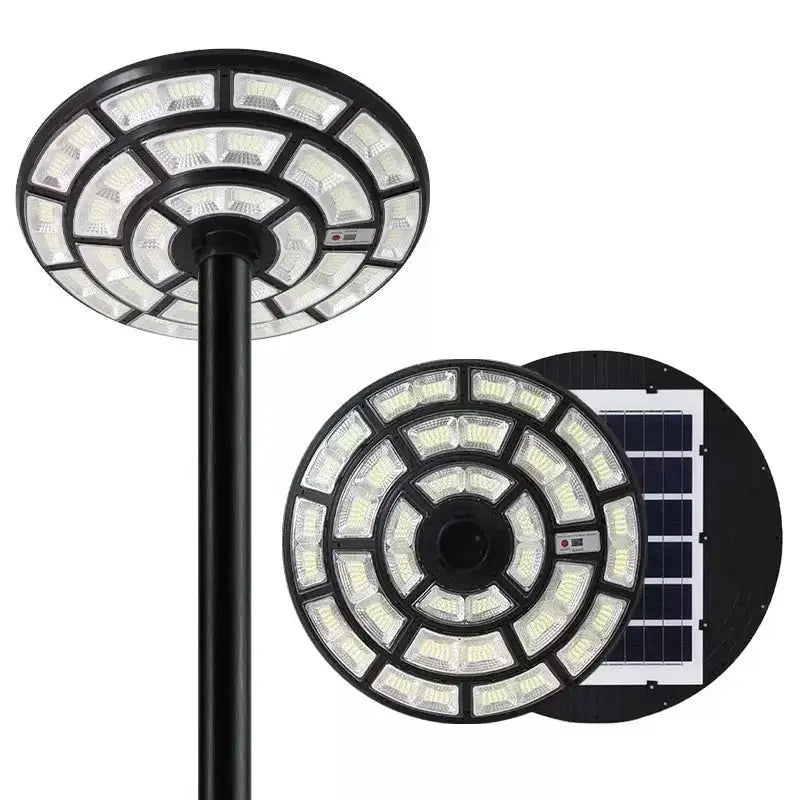 4500W Solar Outdoor Light Round 360° Wide Angle UFO Garden Pole And Wall Street Lights with Remote by Outdoor Solar Outlet