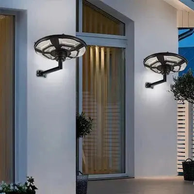 4500W Solar Outdoor Light Round 360° Wide Angle UFO Garden Pole And Wall Street Lights with Remote by Outdoor Solar Outlet