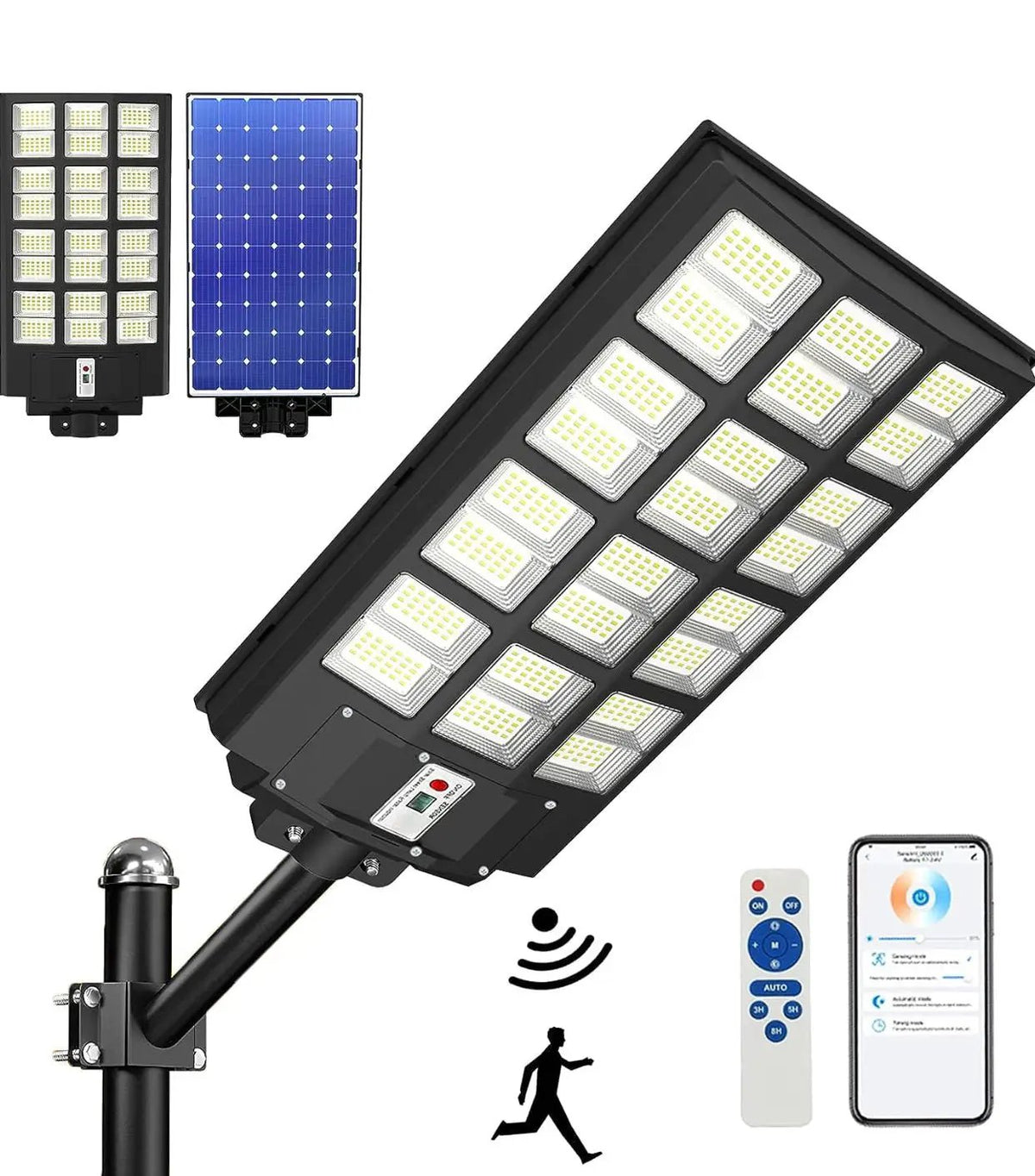 4500W Solar Street Light Outdoor, 250000LM 6500K with Mobile App Remote Control Dusk to Dawn LED Motion Sensor by Outdoor Solar Outlet