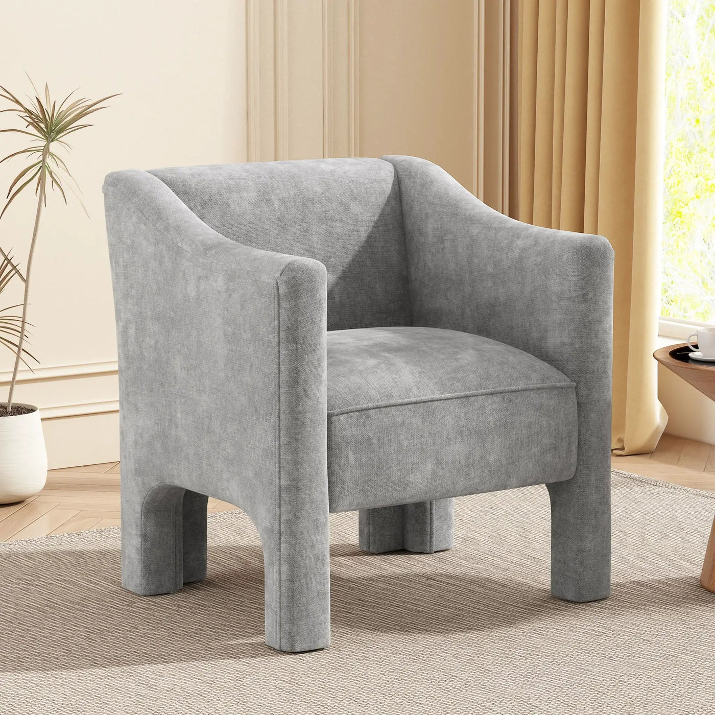 Barrel Accent Chair With Enclosed Arms by Unique Piece Furniture