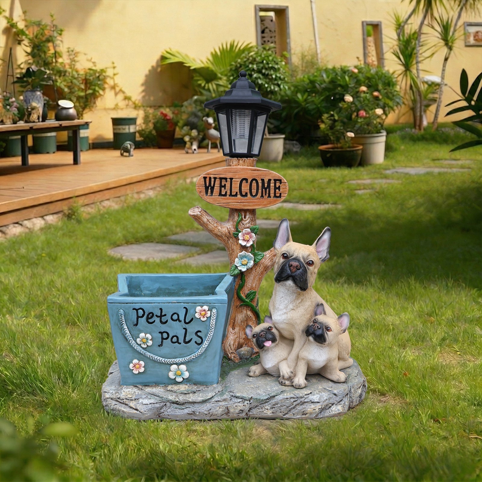French Bulldog Family Planter Statue by HouseOfZazla
