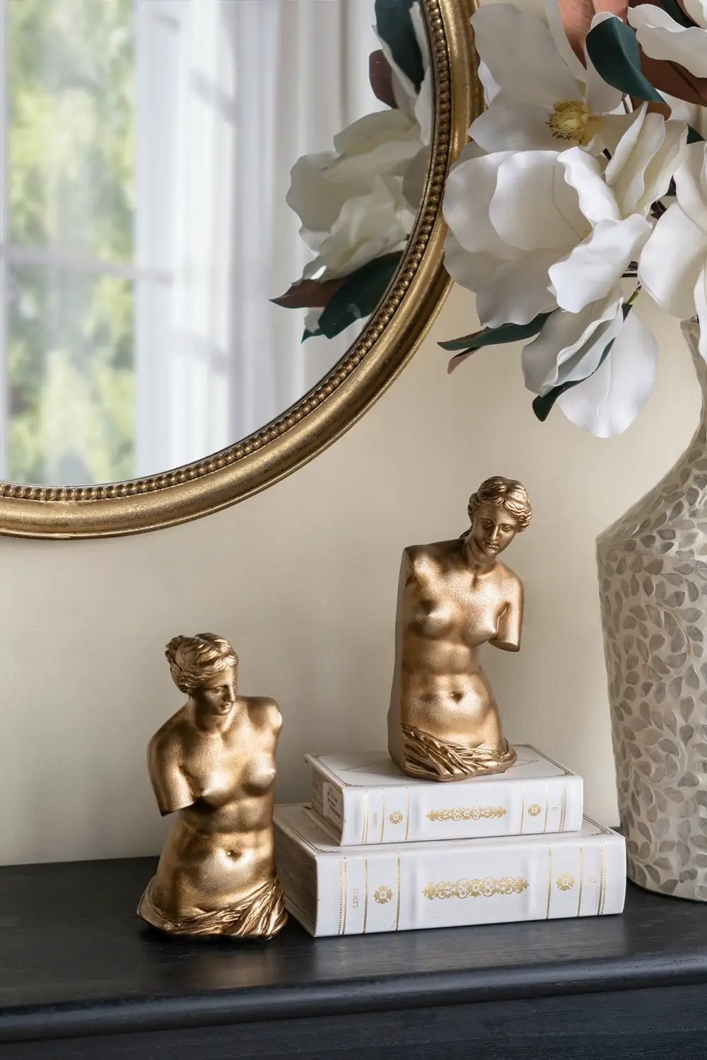 Set of 2 Venus de Milo Bust Bookends with Gold Finish by HouseOfZazla