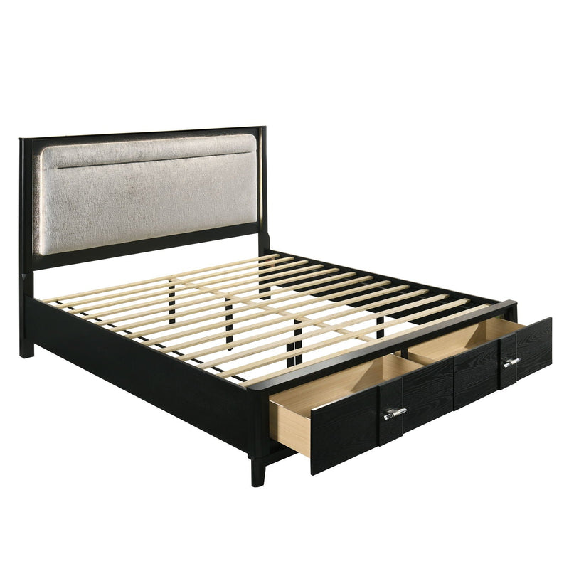 Opel - Storage Bed With LED Headboard by HouseOfZazla