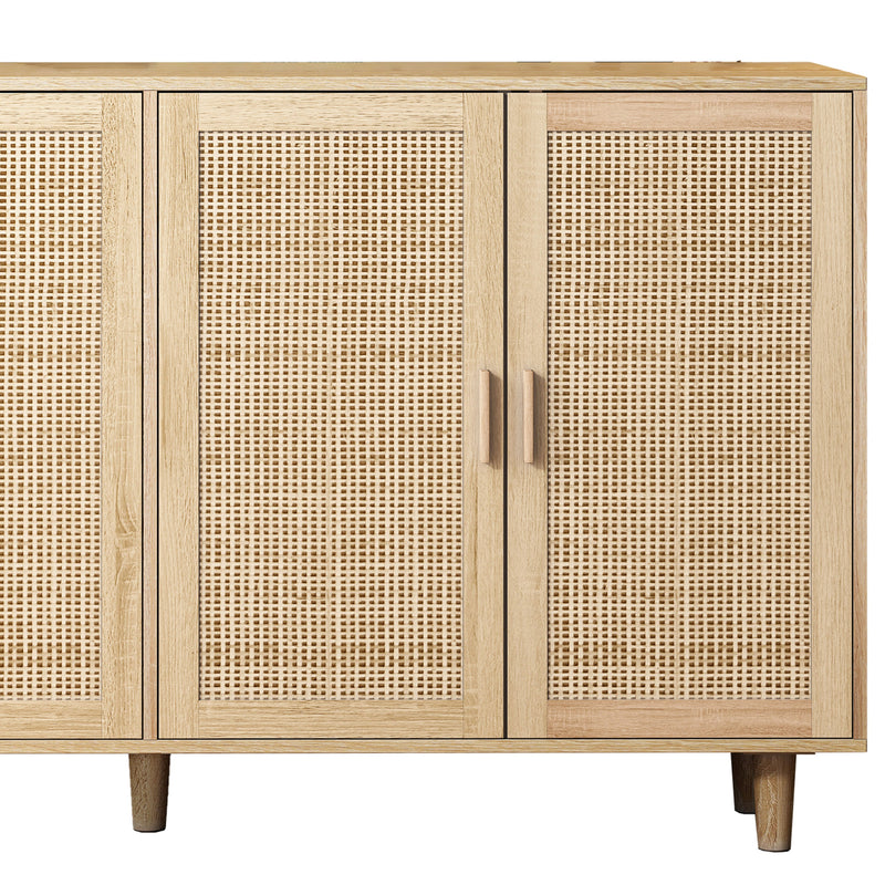 Elegant and Functional 4-Door Rattan Decorative Storage Cabinet, photo 8 of 10