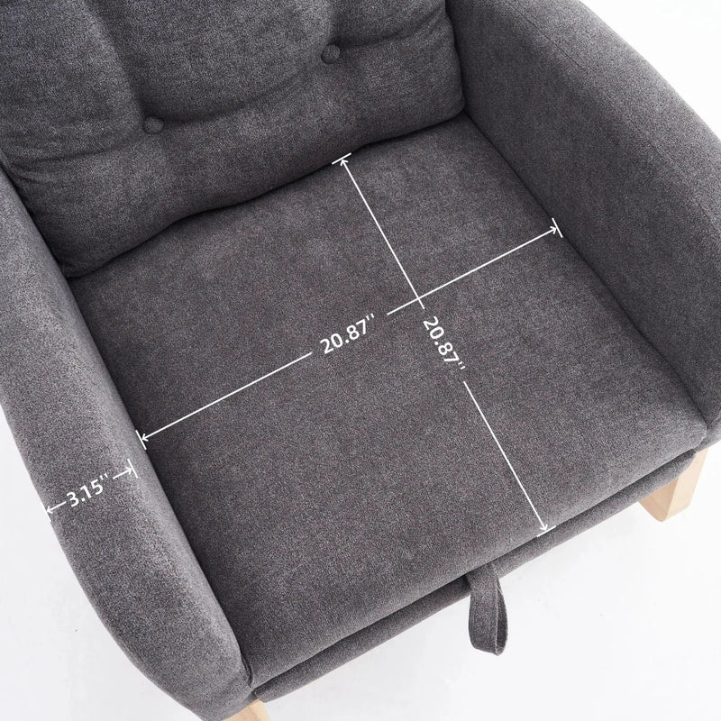 Accent Rocking Chair With Footrest, High Back