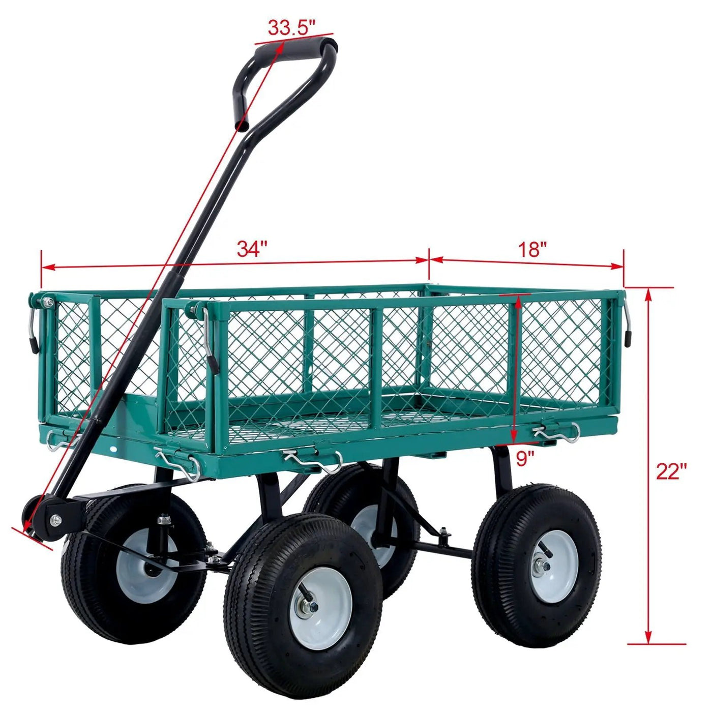 Heavy Duty Steel Garden Cart With Mesh Sides by HouseOfZazla