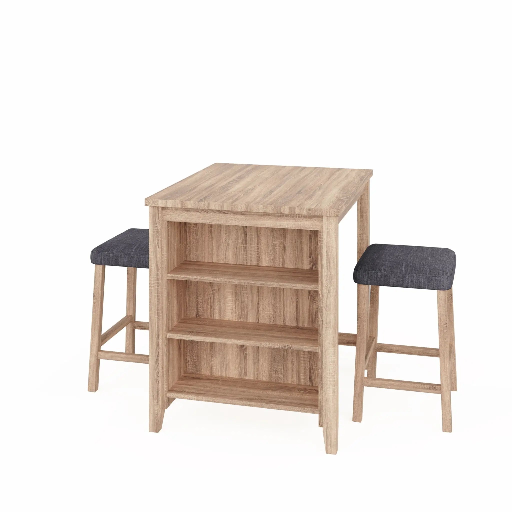 Dawson - 3 Piece Counter Height Table Set - Oak by Unique Piece Furniture