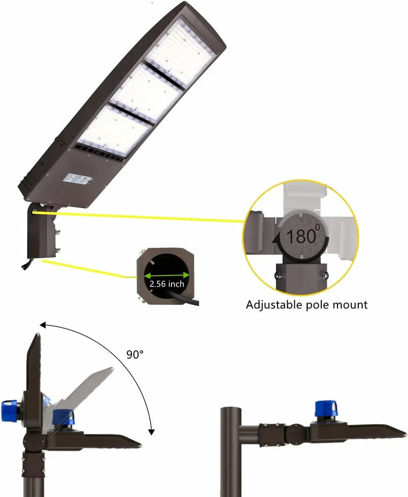 450W Dimmable LED Parking Lot Light Hard Wire 5000K Daylight 63000LM 140lm/w, Outdoor LED Shoebox Lights, UL/DLC Commercial Lighting Fixture by Outdoor Solar Outlet
