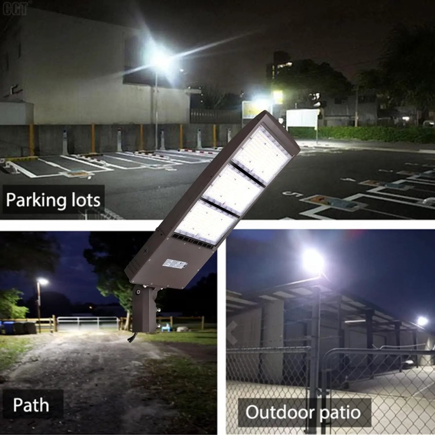 450W Dimmable LED Parking Lot Light Hard Wire 5000K Daylight 63000LM 140lm/w, Outdoor LED Shoebox Lights, UL/DLC Commercial Lighting Fixture by Outdoor Solar Outlet