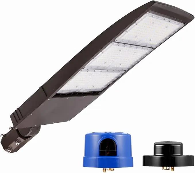 450W Dimmable LED Parking Lot Light Hard Wire 5000K Daylight 63000LM 140lm/w, Outdoor LED Shoebox Lights, UL/DLC Commercial Lighting Fixture by Outdoor Solar Outlet