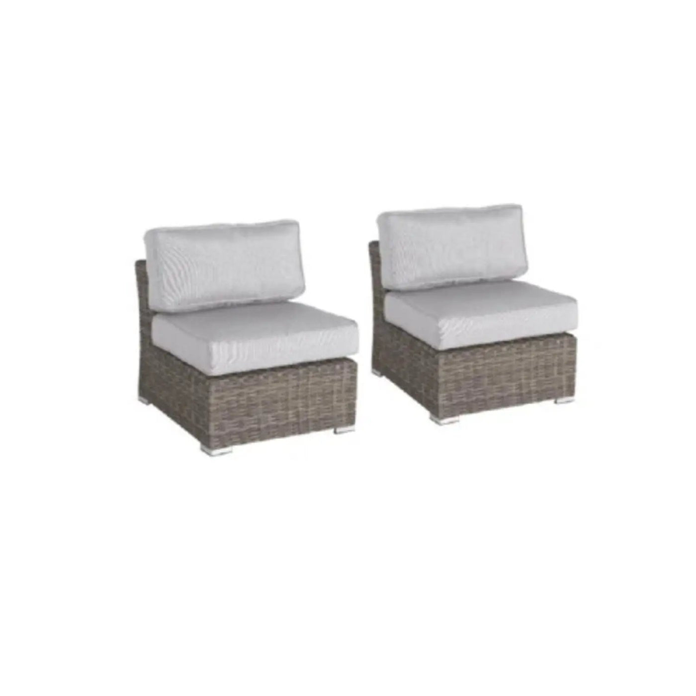 Contemporary Outdoor Rattan Wicker Sectional Seating Group With Cushions by HouseOfZazla