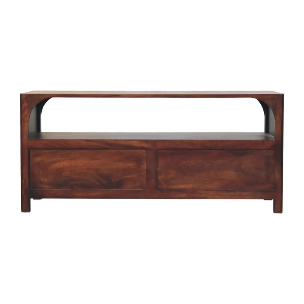 Solid Wood Arched Edge 2 Drawer Media Unit by HouseOfZazla