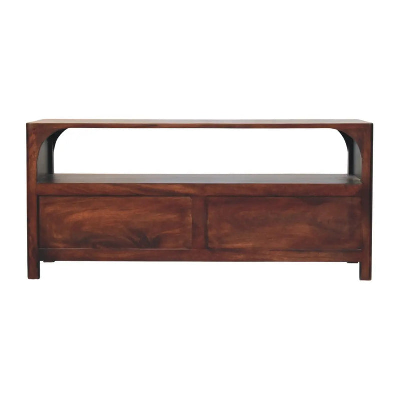Solid Wood Arched Edge 2 Drawer Media Unit by HouseOfZazla