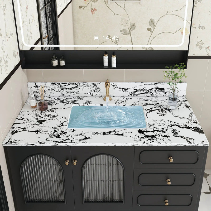 43"x22" Bathroom Vanity Top with Undermount Ceramic Sink and Backsplash by HouseOfZazla