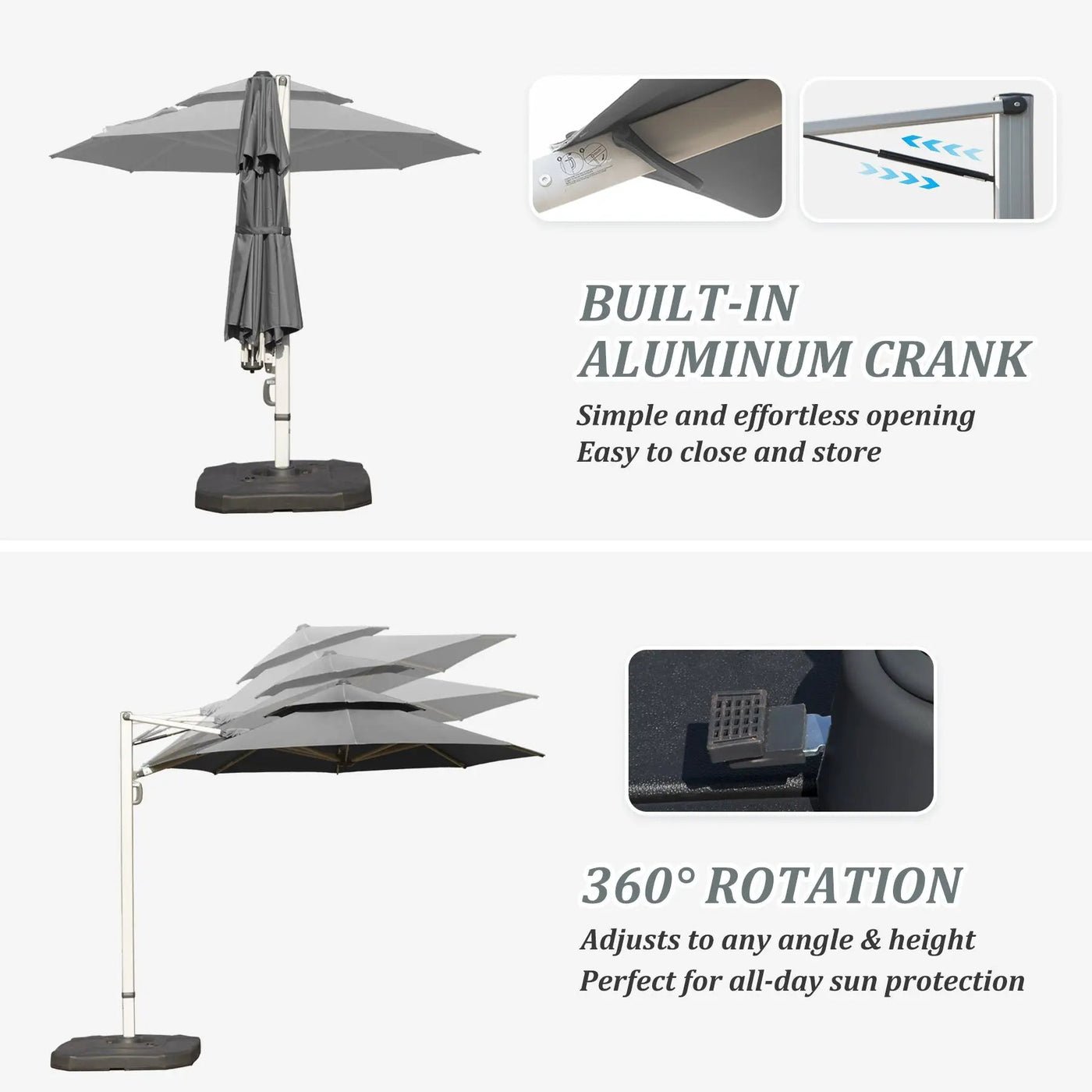 Round Cantilever Umbrella with Center Pole by HouseOfZazla