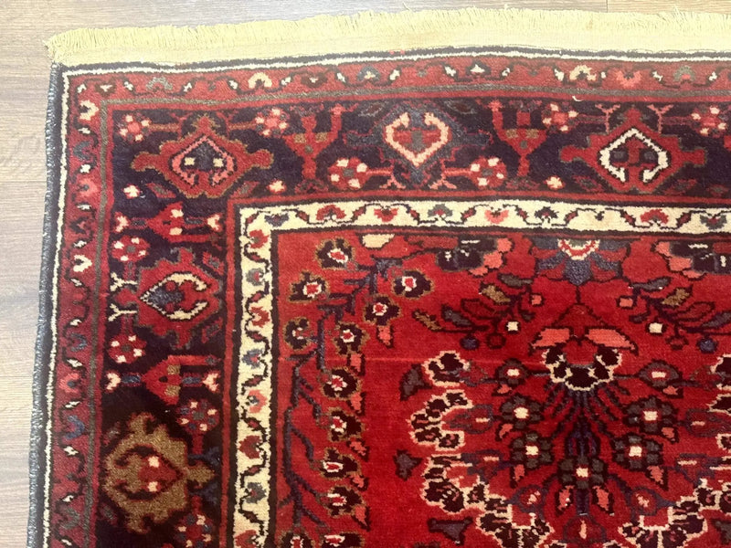 Red Persian Rug 2.6 x 6.8, Floral, Antique Per'sian Carpet, Persian Malayer Rug, Hamadan Rug by Jewel Rugs