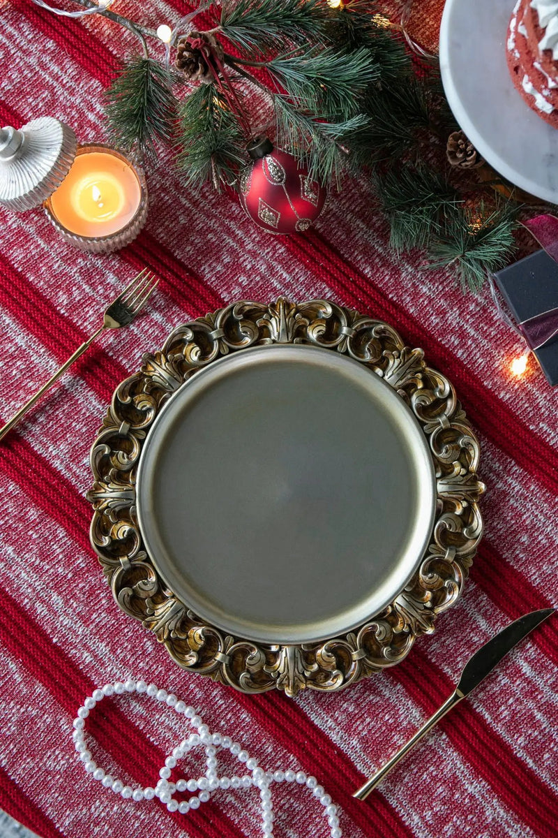 Plastic Charger Plate (Set of 6) - Gold by Unique Piece Furniture