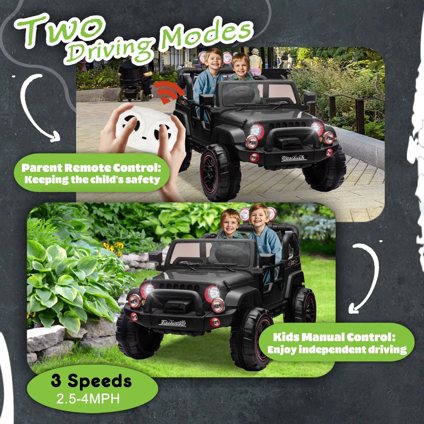 24V Kids Ride-On Electric Car with Parental Control by HouseOfZazla