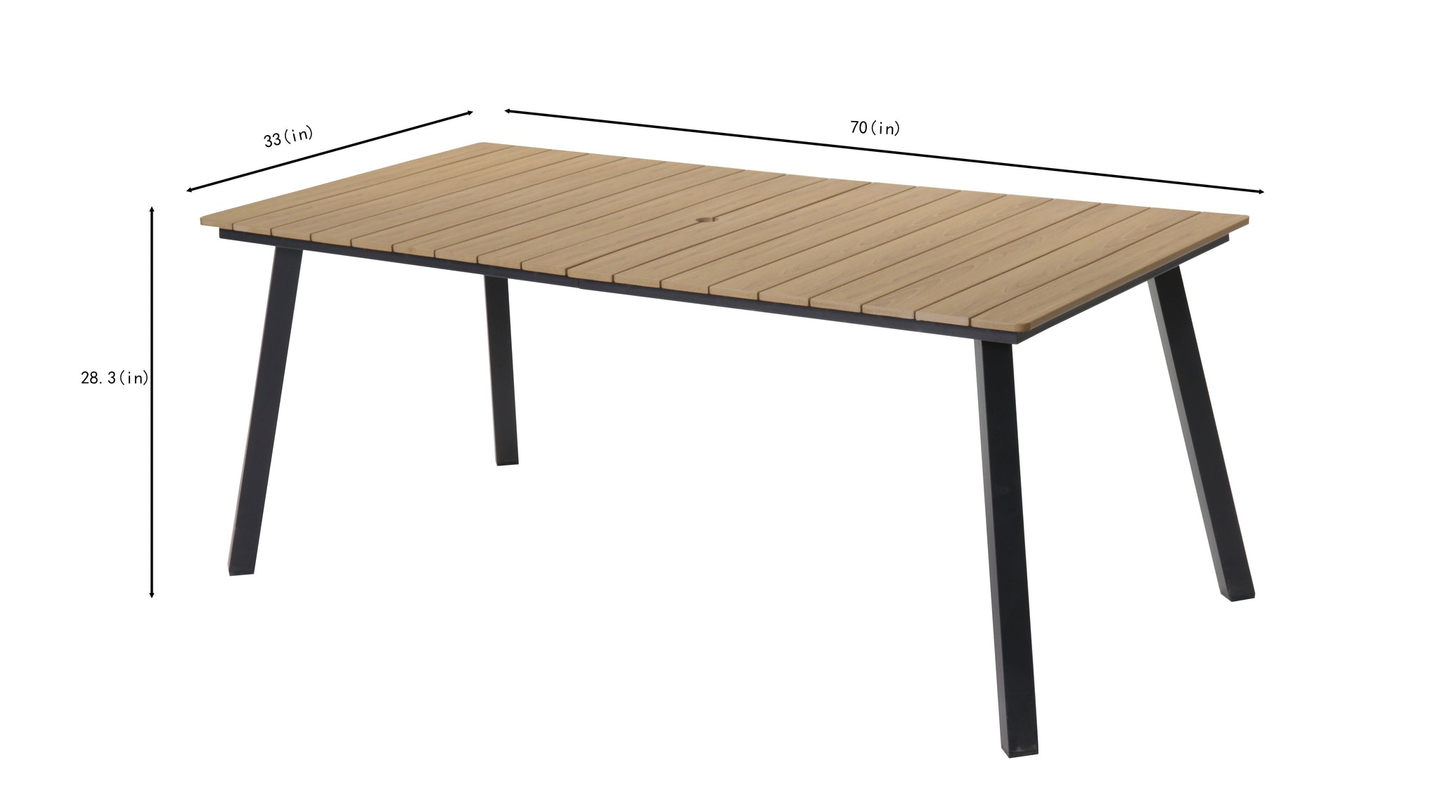 7-Piece Outdoor Wicker Dining Set with Wood-Plastic Composite Board Table by HouseOfZazla