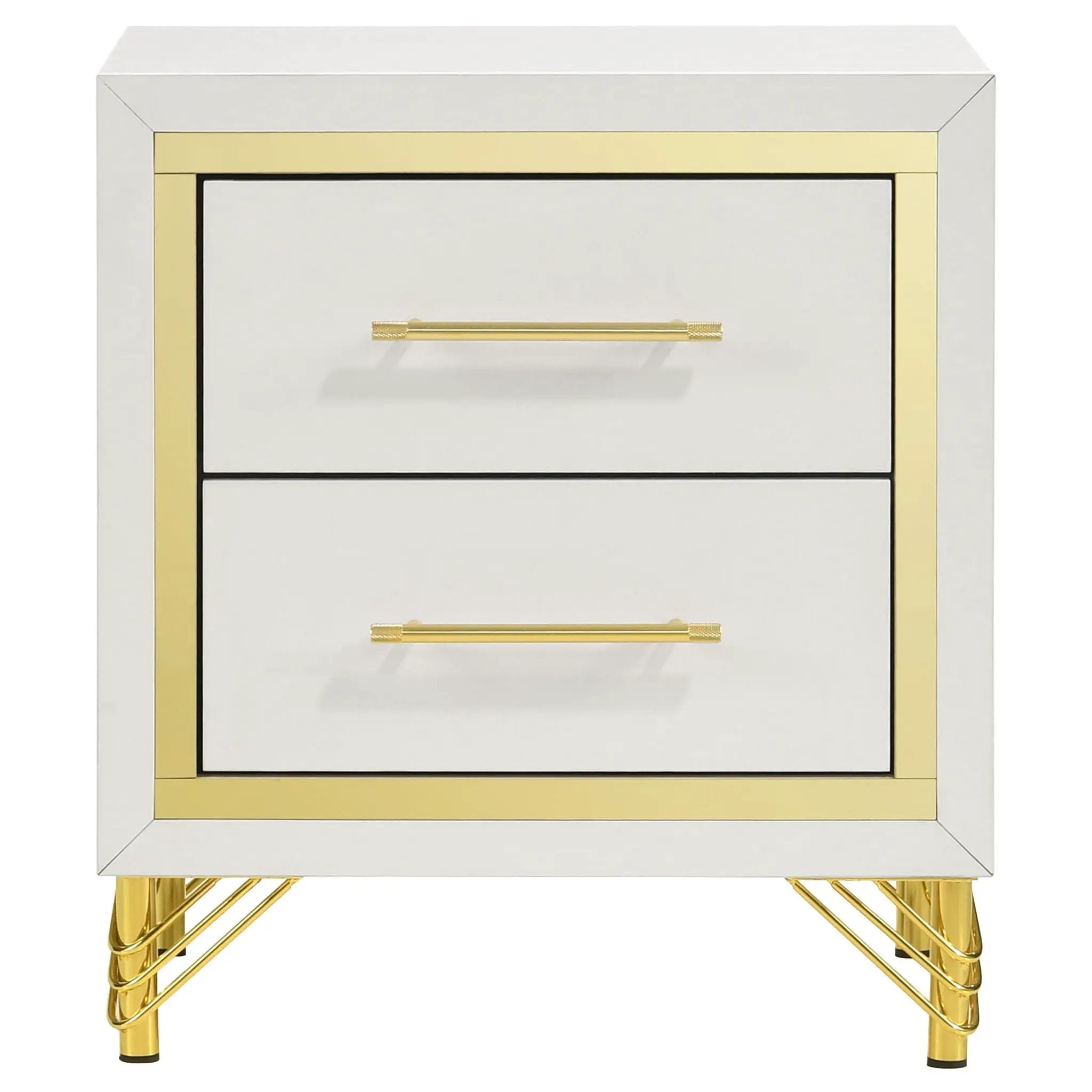Lucia 2-drawer Nightstand Bedside Table White by Unique Piece Furniture