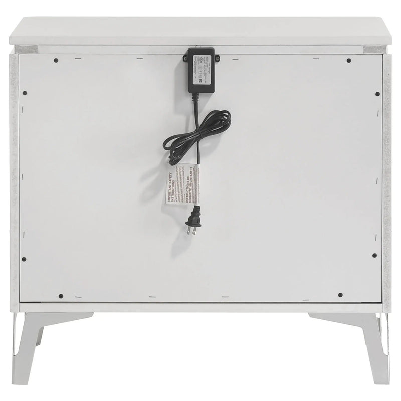 Cassia 2-drawer Nightstand Bedside Table White High Gloss by Unique Piece Furniture