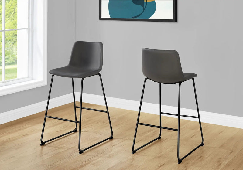 Bar Height Office Chair with Curved Backrest and Leather-Look Upholstery by HouseOfZazla