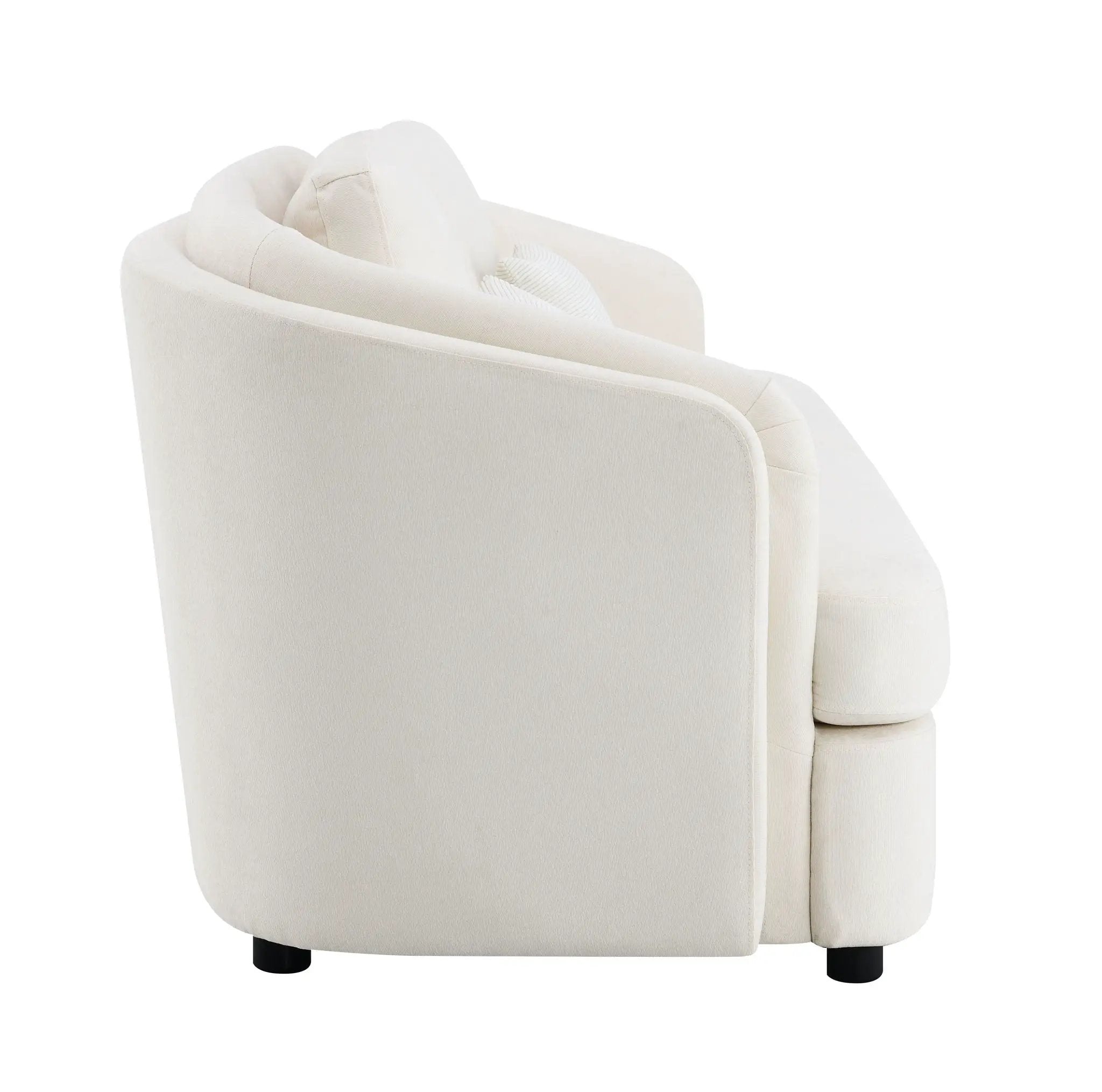 Mariko - Linen Sofa With 2 Toss Pillows - Beige by HouseOfZazla