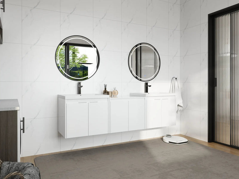 72" Bathroom Vanity With Resin Sink, Soft Close Doors and 1-Side Cabinet by HouseOfZazla