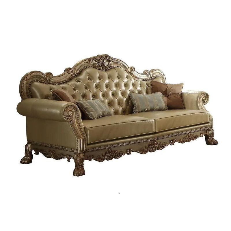 Dresden - Sofa - Bone PU & Gold Patina by Unique Piece Furniture