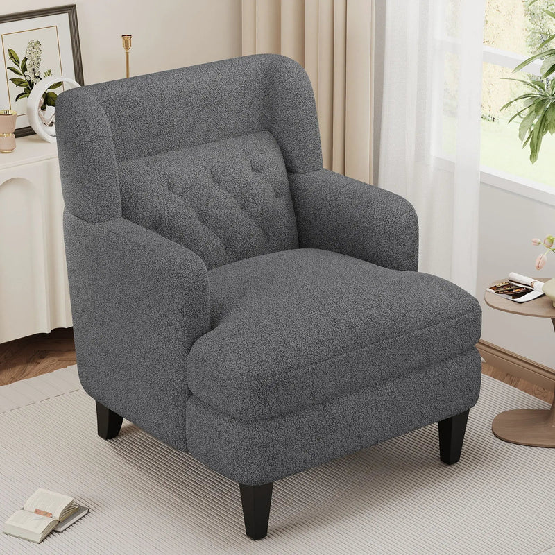 Upholstered Accent Chair Tufted Armchair For Living Room And Bedroom by Unique Piece Furniture