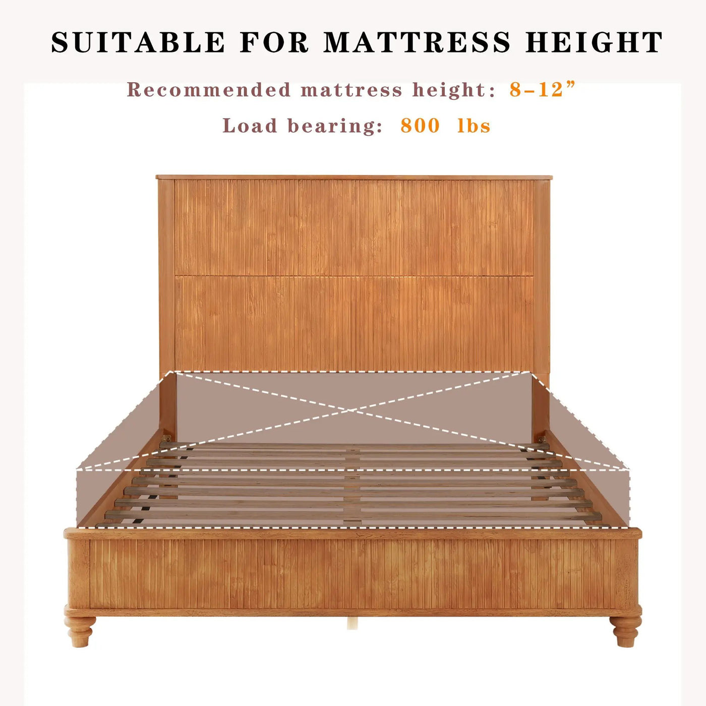 Platform Bed Frame With Tall Headboard by HouseOfZazla