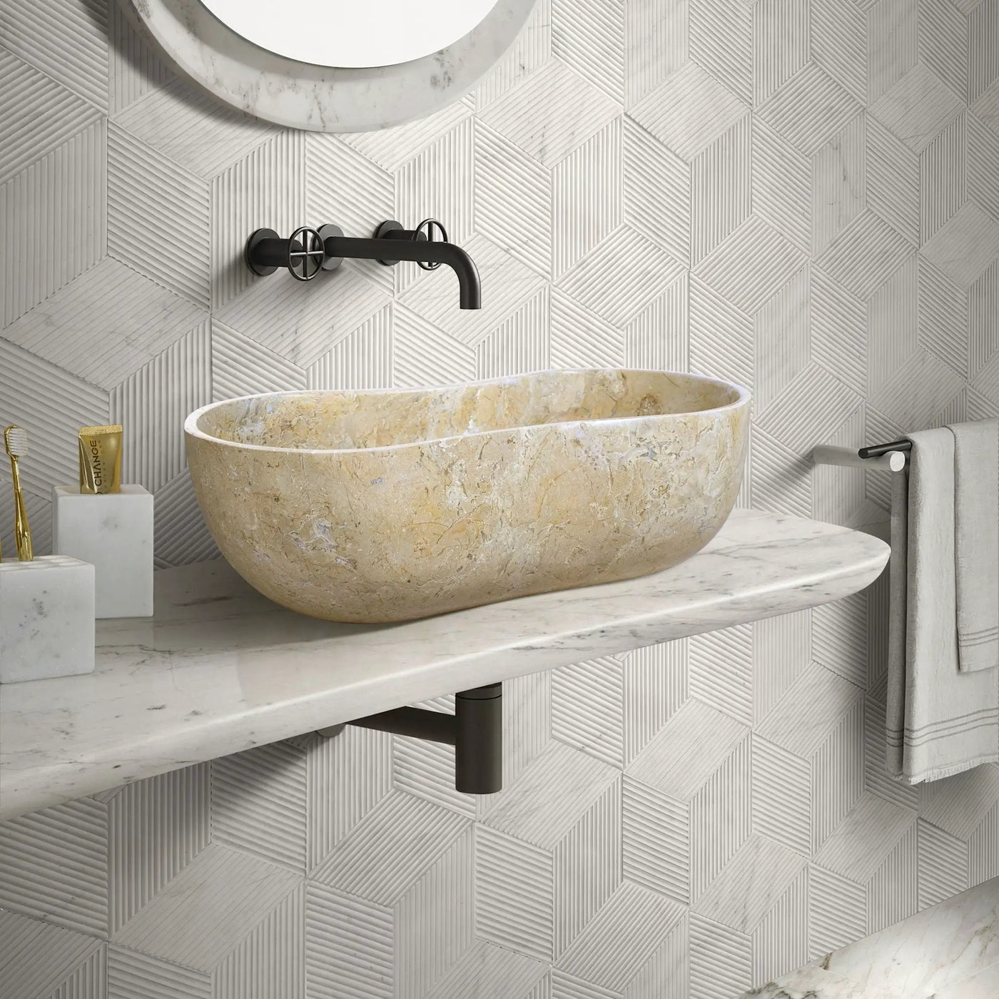 Bathroom Vessel Sink With Wavy Design by HouseOfZazla