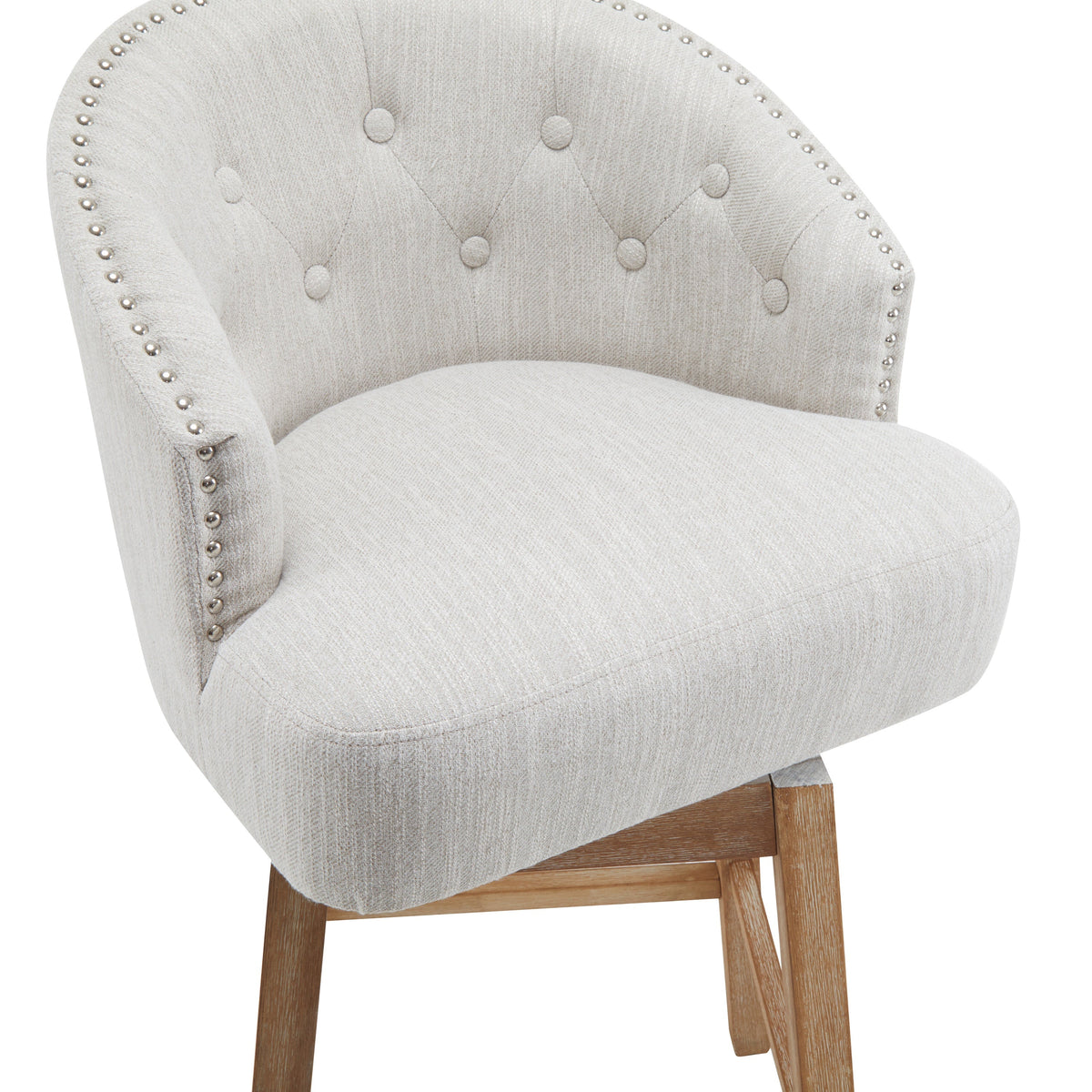 Upholstered Swivel Counter Stools with Backrest – Set of 2, photo 10 of 10
