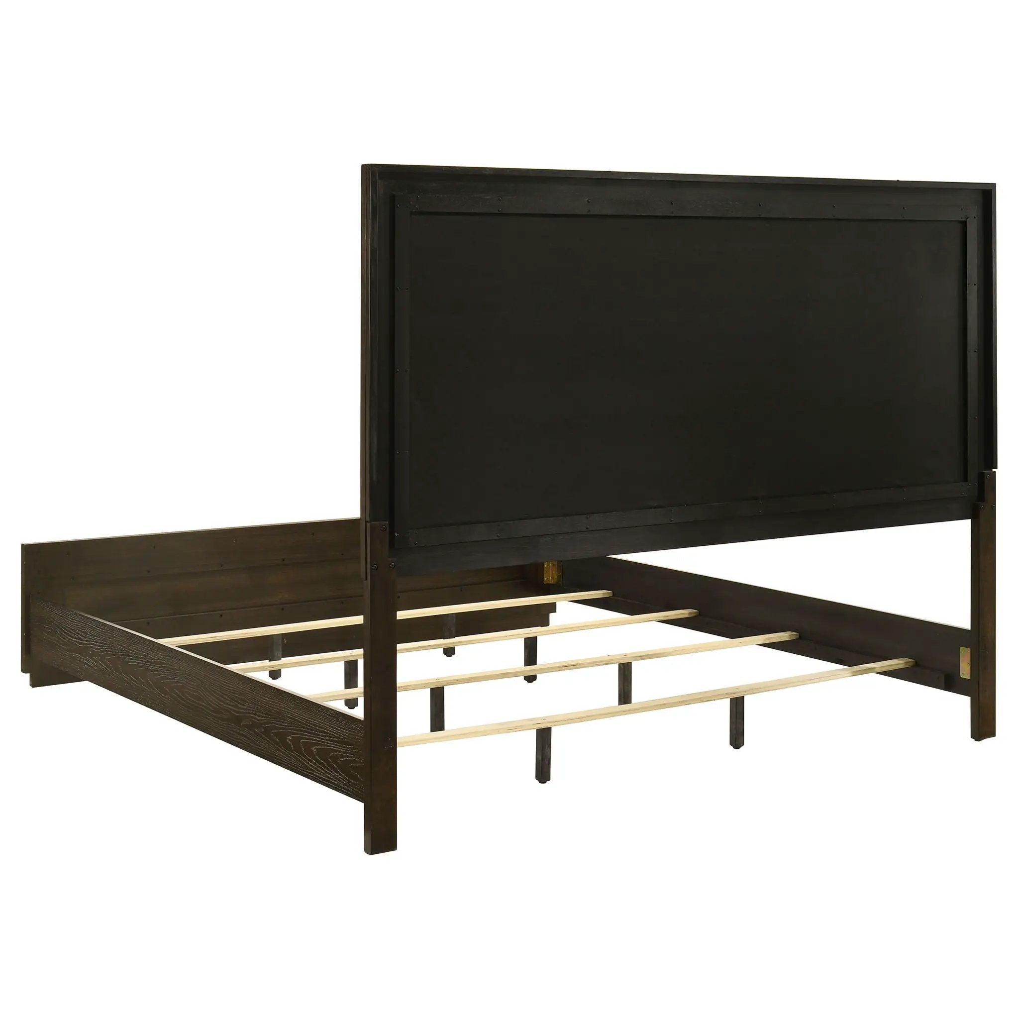 Atlas 63-inch Eastern King Upholstered Panel Bed Grey and Dark Oak by Unique Piece Furniture