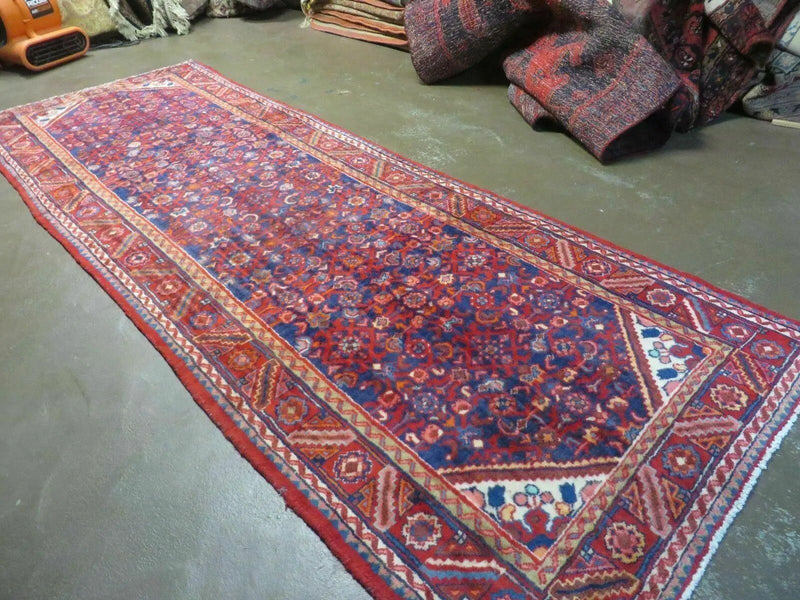 3' 6" X 10' 4" Antique Handmade India Floral Oriental Wool Runner Rug # 128 by Jewel Rugs