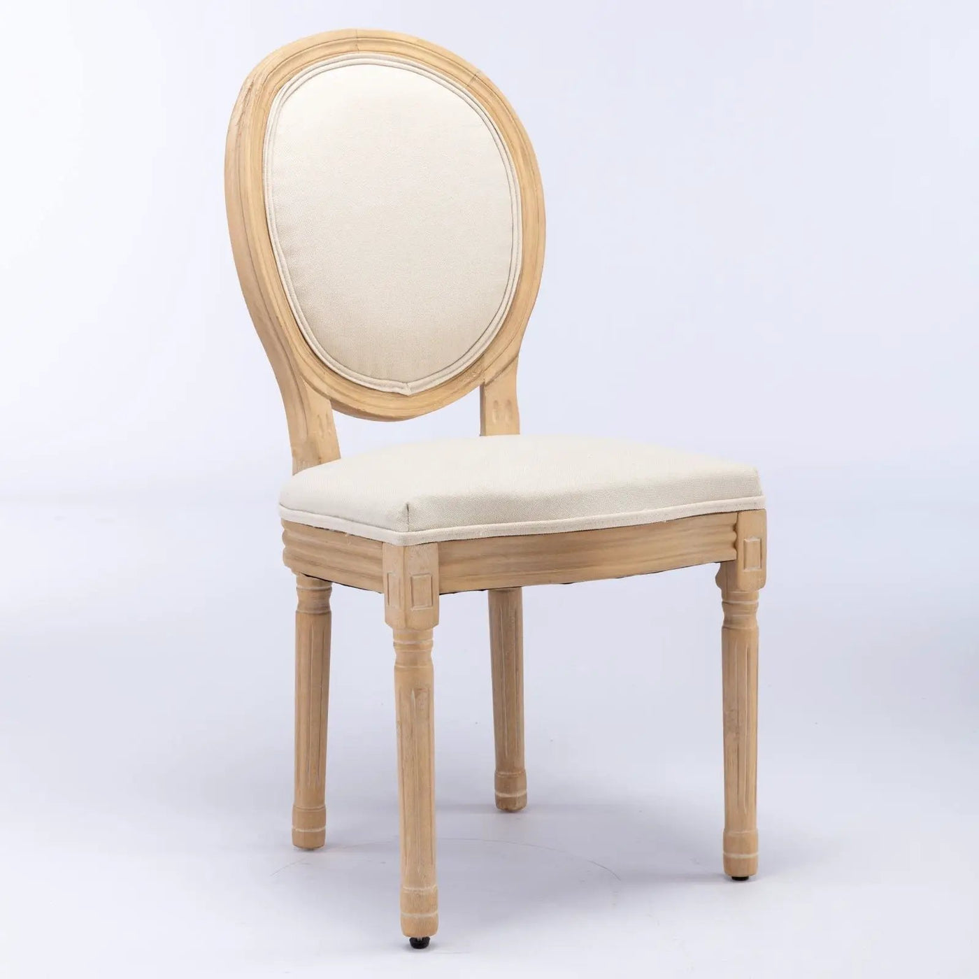 French Style Solid Wood Frame Antique Painting Fabric Back Dining Chair (Set of 2) by HouseOfZazla